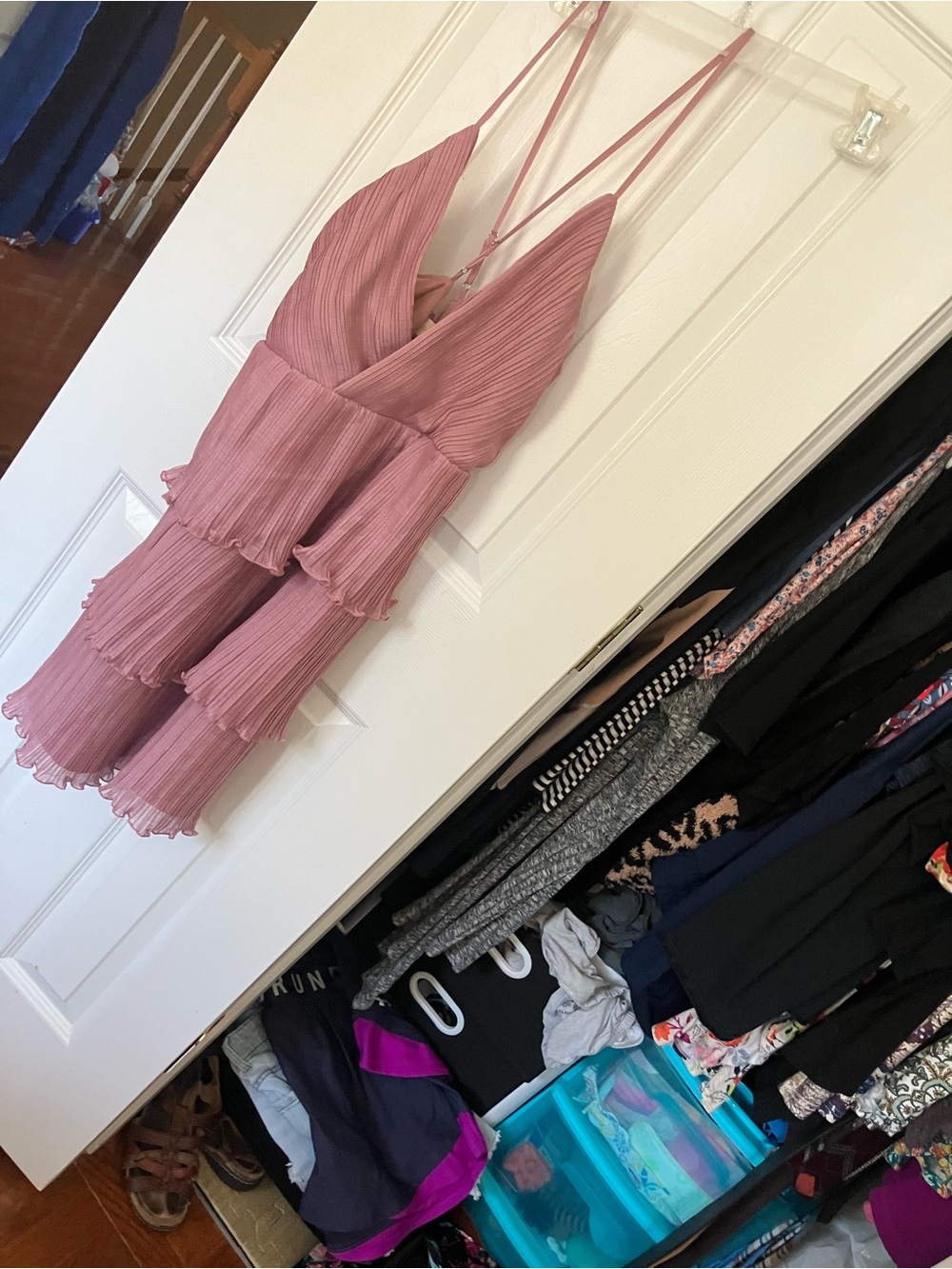 Altar'd State Mauve Pink Tiered Dress